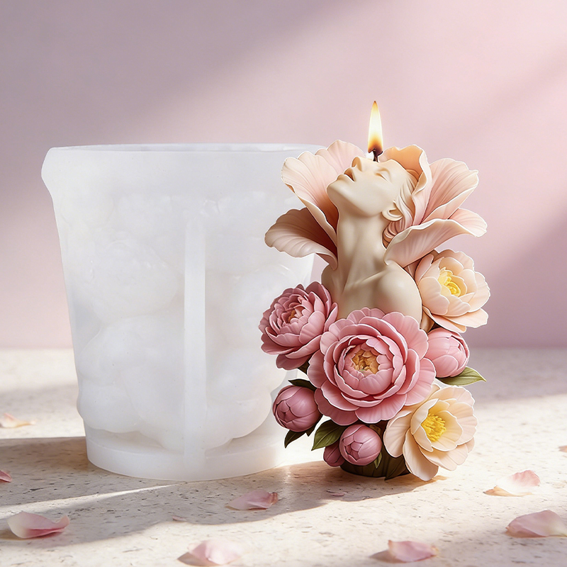 Perfume Fragrance Oils For Candles - 3D Flower Surround Woman Candle Silicone