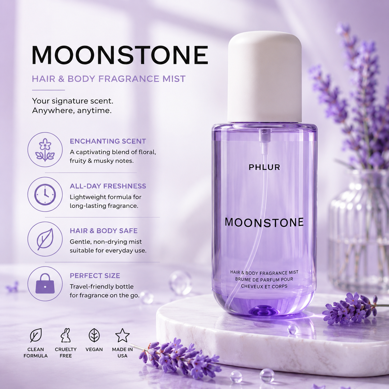 Fragrance Perfume For Hair - PHLUR Moonstone Hair & Body Fragrance