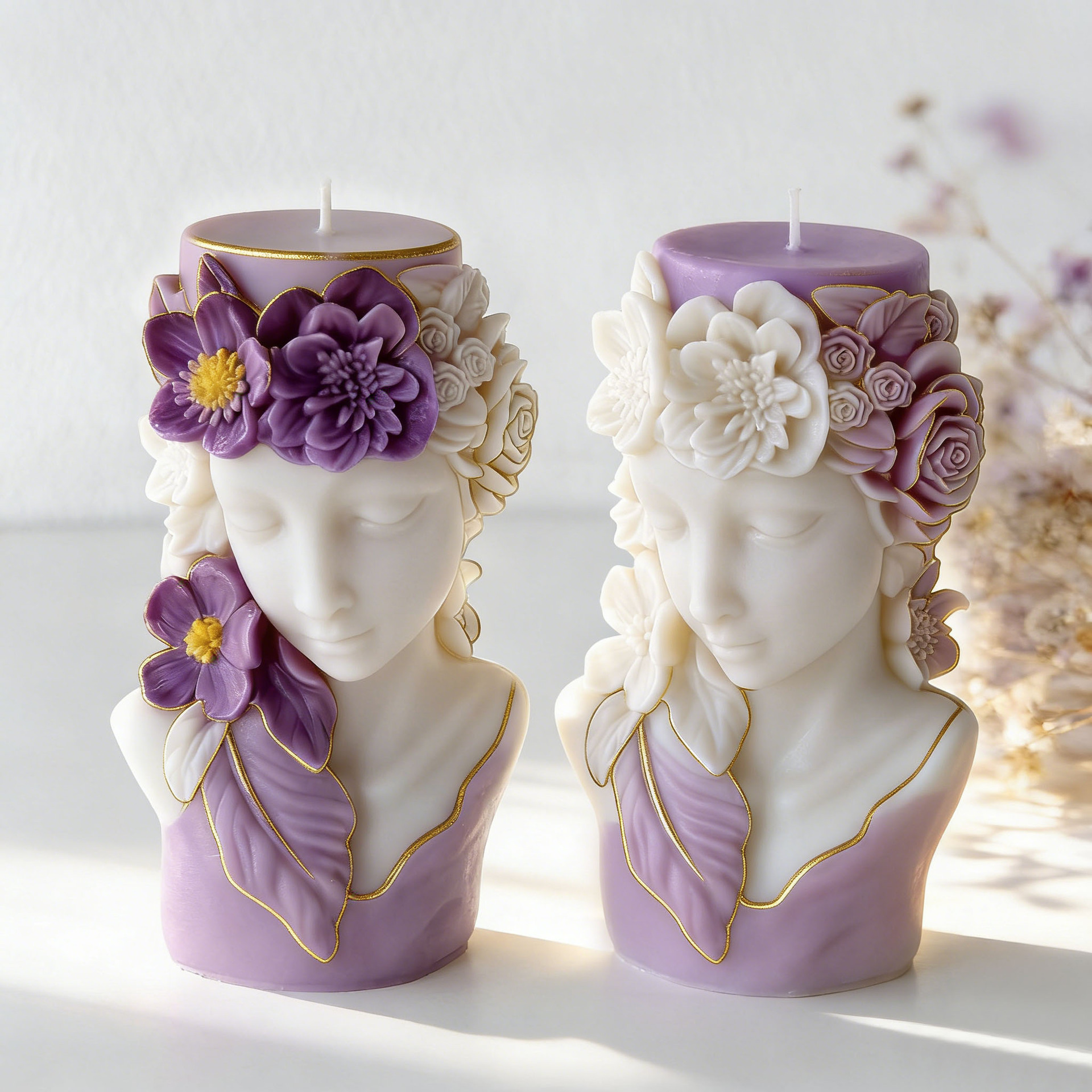 Perfume Fragrance Oils For Candles - 3D Floral Portrait Relief Candle Silicone