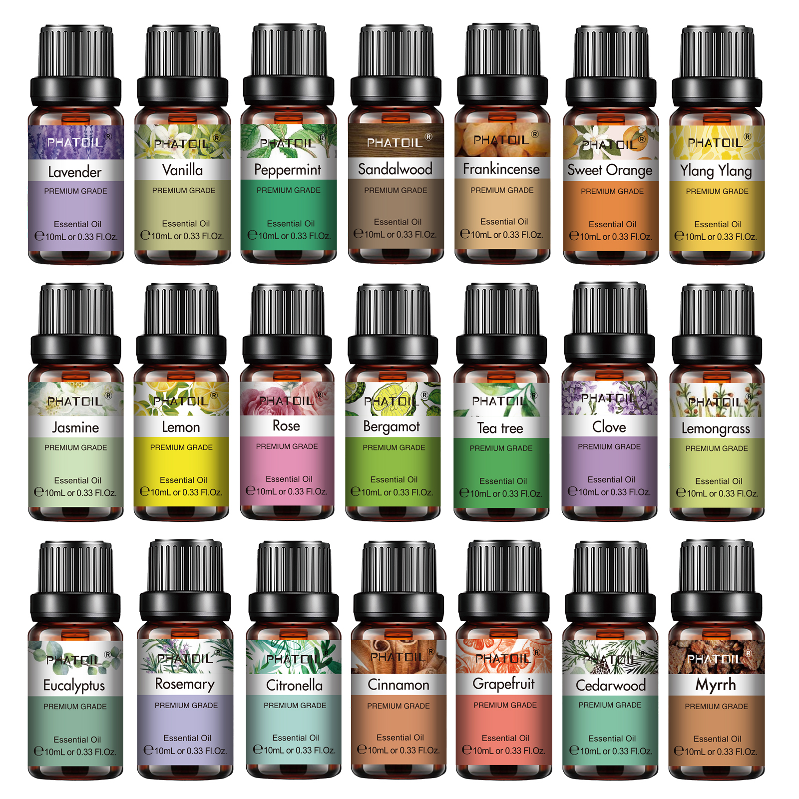 Perfume Fragrance Oils For Candles - PHATOIL 10ml Essential Oils Pure Natural