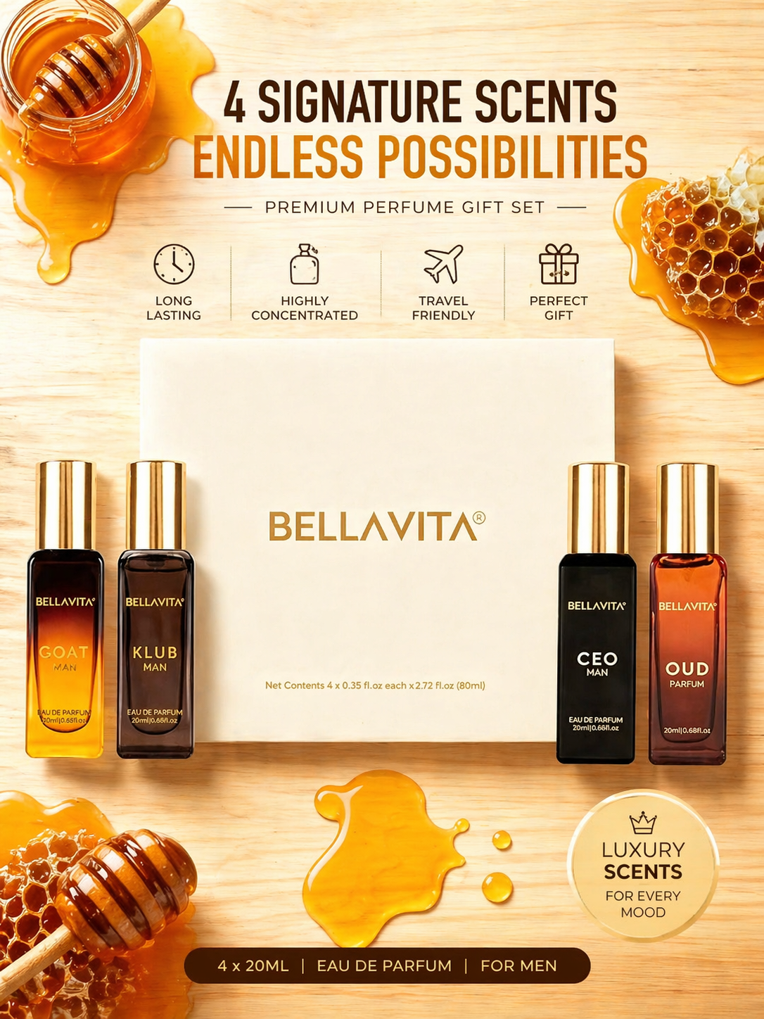 Women'S Perfume Rose Fragrance - Bella Vita Luxury Mini Perfume Set