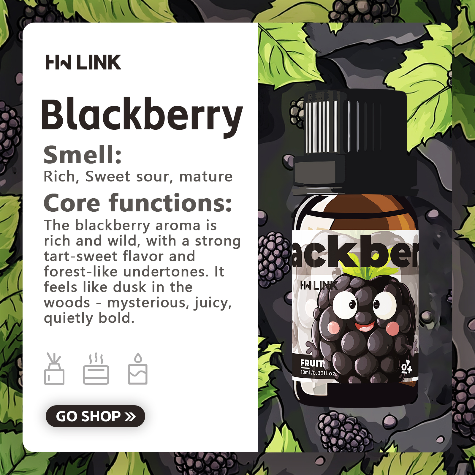 Blackberry Essential Oil  10ml - Perfume Fragrance Oils For Candles 评论和价格