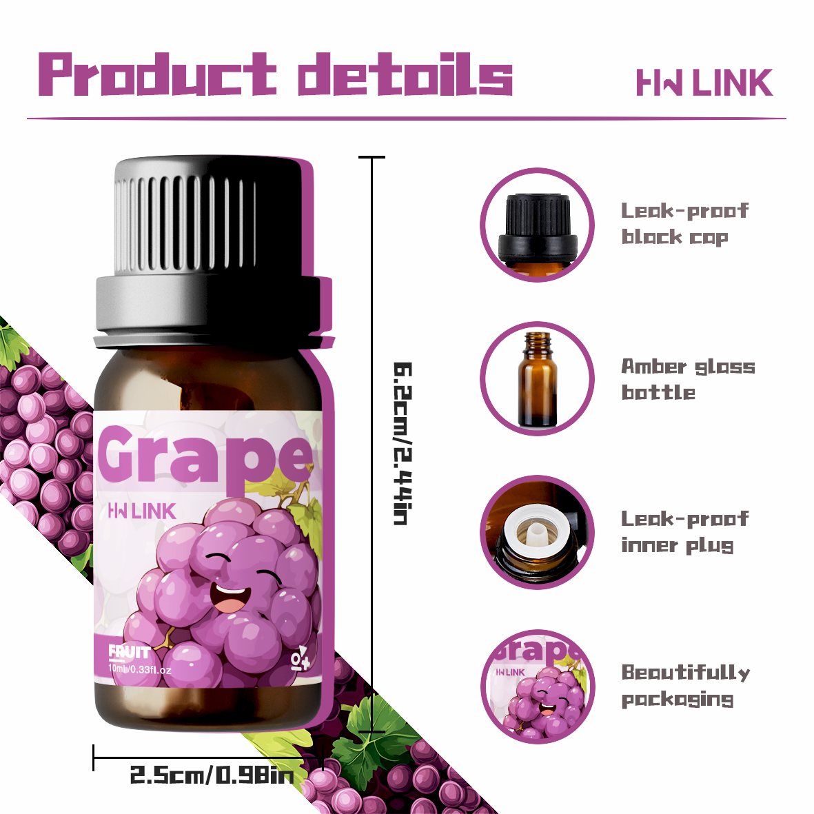 Grape Essential Oil 10ml  Grap - Perfume Fragrance Oils For Candles 评论和价格