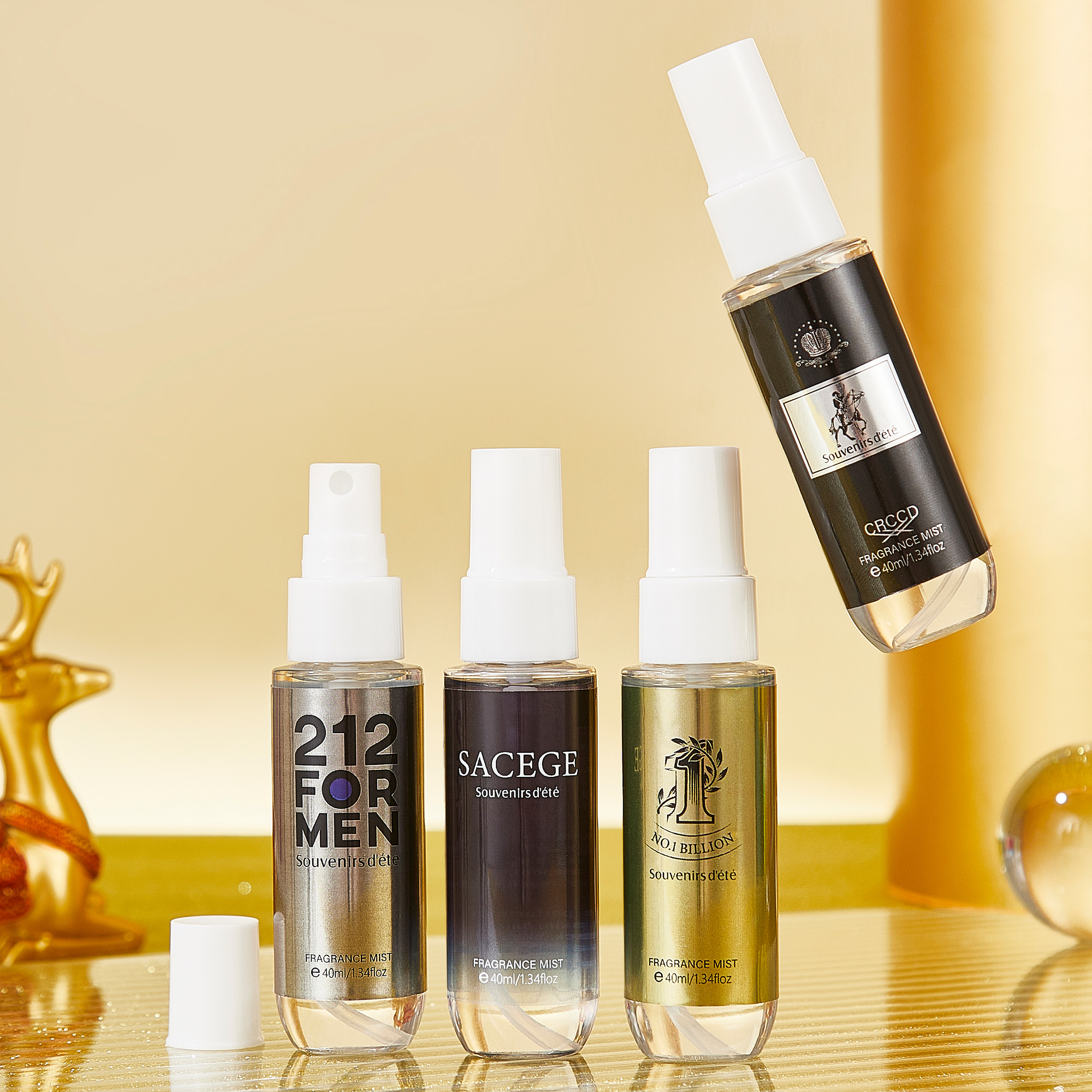 4pcs Black Gold Men's Perfume, - Fragrance Perfume For Hair 评论和价格