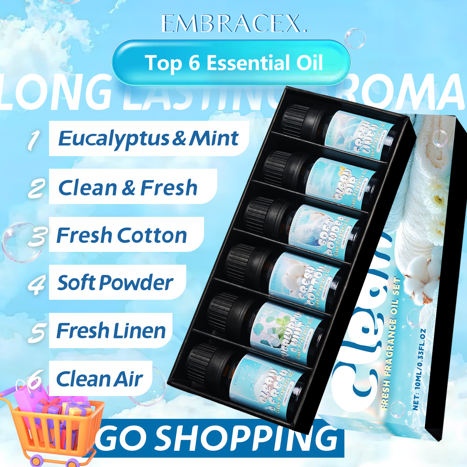 10ml Clean Air Essential Oil L - Perfume Fragrance Oils For Candles 评论和价格