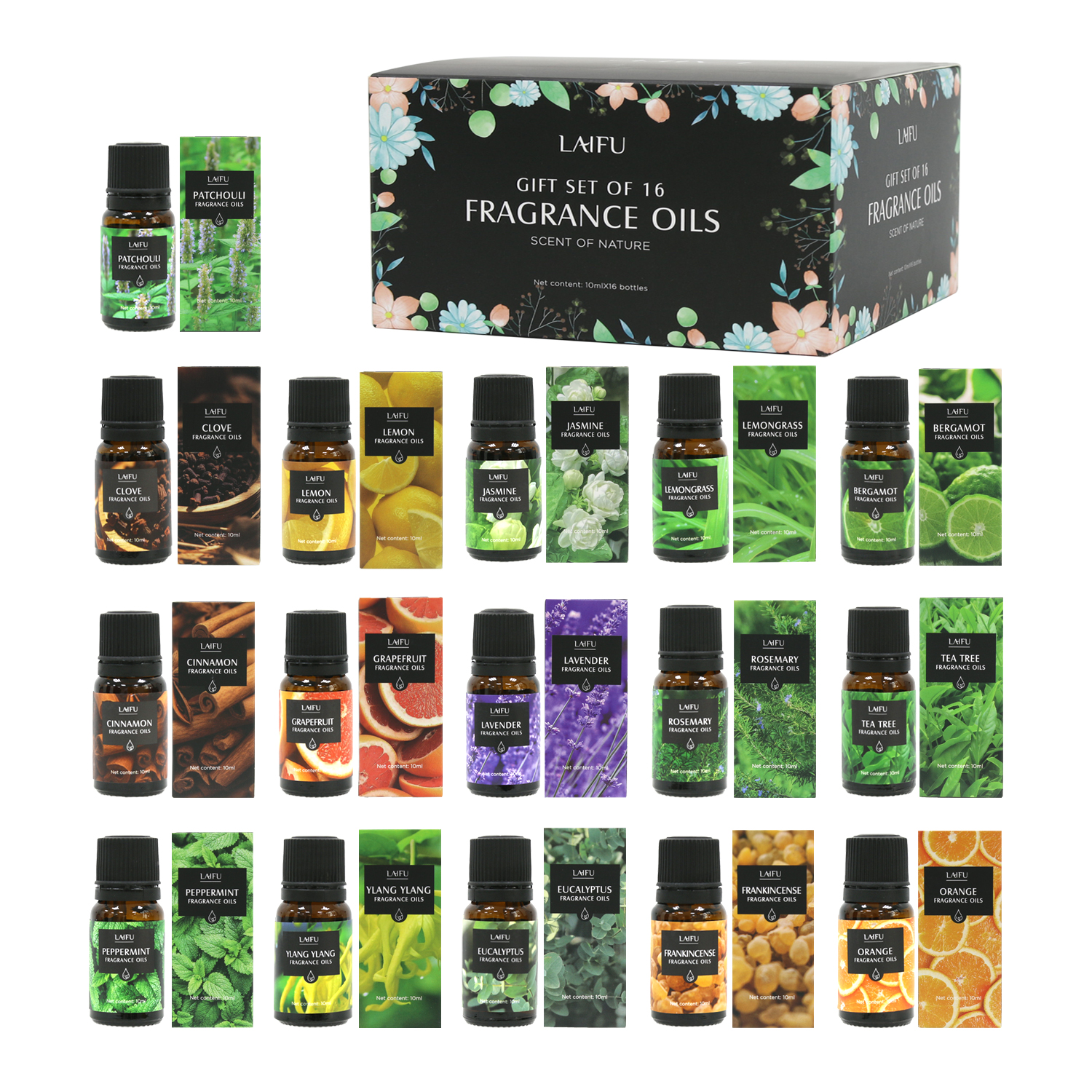 16x10ml Essential Oils Set for - Perfume Fragrance Oils For Candles 评论和价格