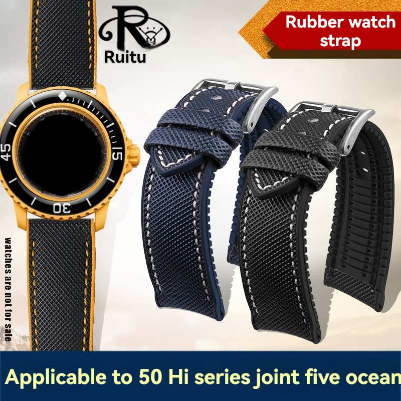 22mm blue fluoro rubber Watchb - Fragance X 评论和价格