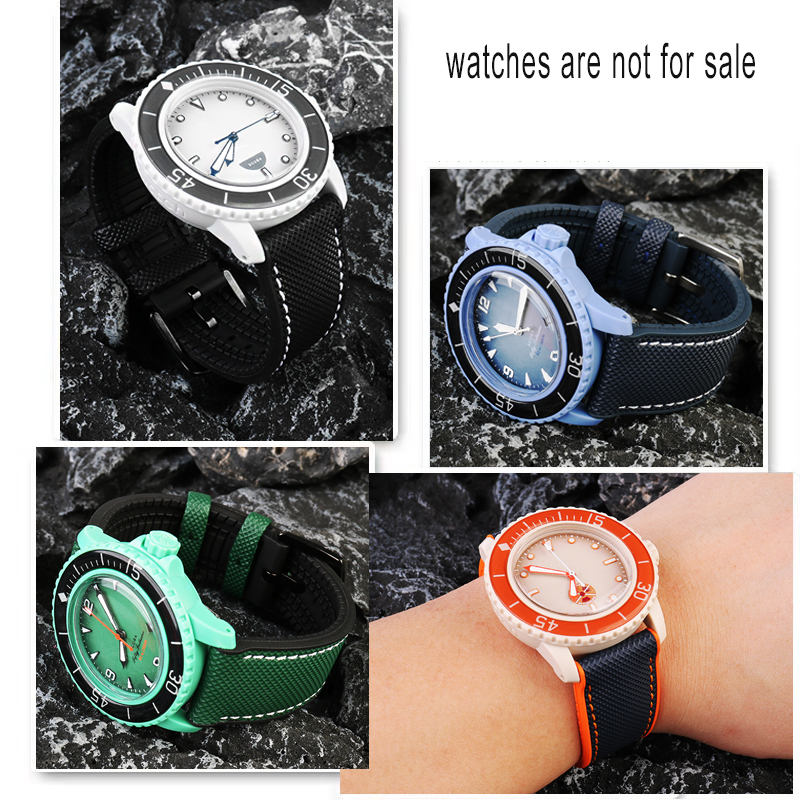 22mm blue fluoro rubber Watchb - Fragance X 评论和价格