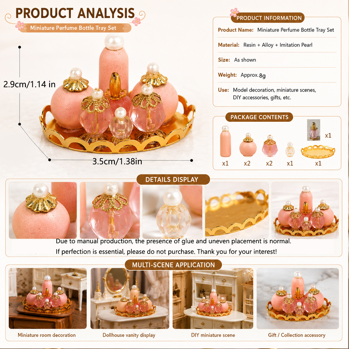1:12 Dollhouse Miniature Perfu - Perfume Fragrance Kit 评论和价格